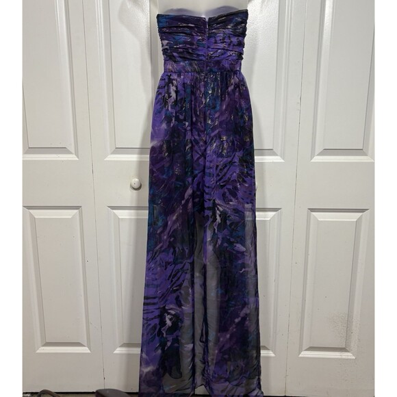 Jump Apparel Dress Womens 3/4 Strapless Purple Gown Prom Formal Beaded Y2K - Picture 6 of 11